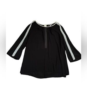 Roz & Ali sheer black blouse - 1X